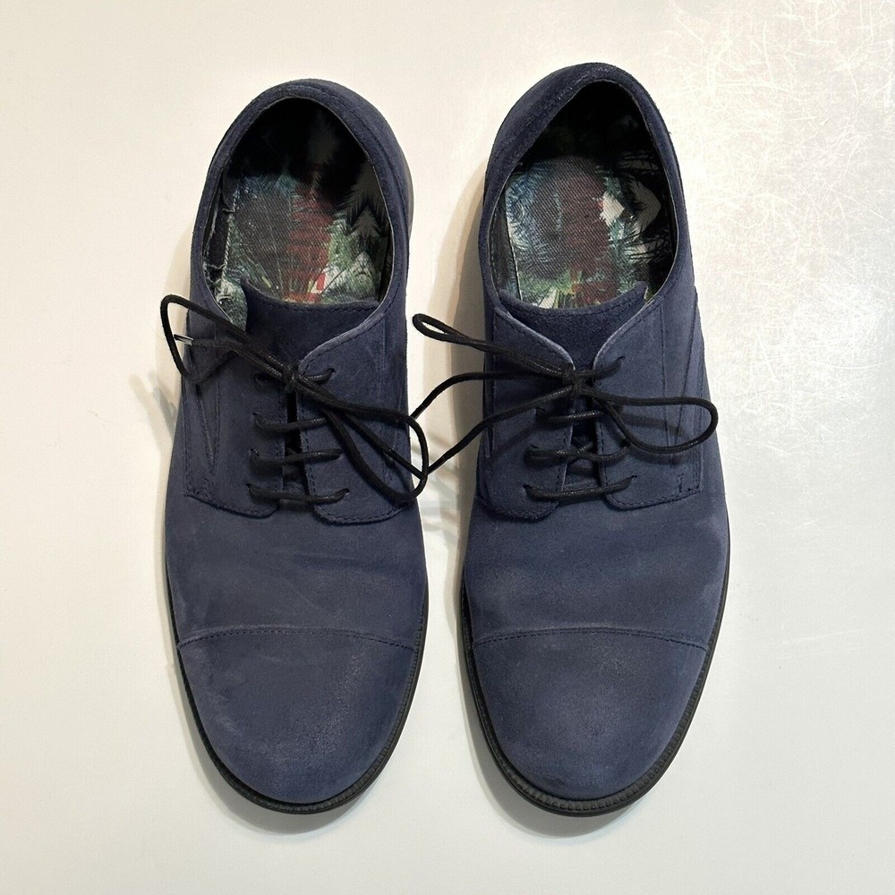 Camper Shoes US Mens Size 8 Oxford Derby Navy Blue Suede Leather Lace Up EU 41 - Picture 2 of 14